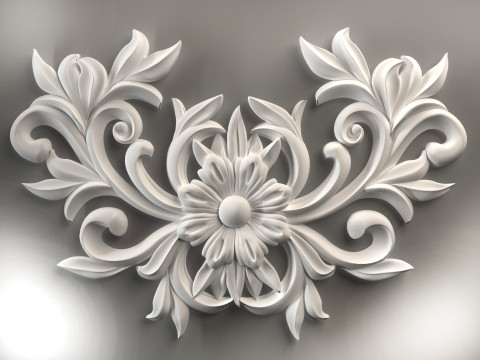 Wall decor flowers with leaves for milling CNC machines 3D print model 3D Print Model