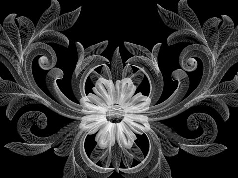 Wall decor flowers with leaves for milling CNC machines 3D print model 3D Baskı Modeli