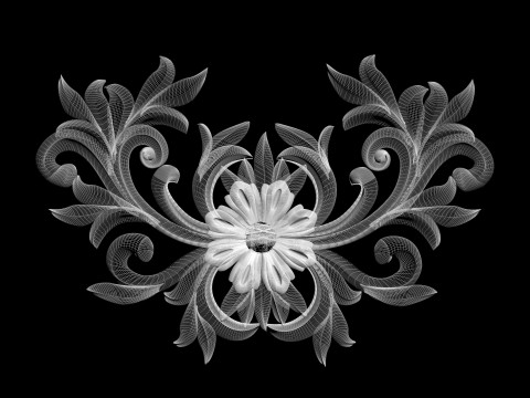 Wall decor flowers with leaves for milling CNC machines 3D print model 3D Baskı Modeli