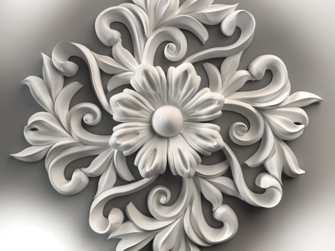 Wall decor flowers with leaves for milling CNC machines 3D print model 3D 프린트 모델