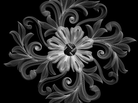 Wall decor flowers with leaves for milling CNC machines 3D print model Modelo de Impressão 3D