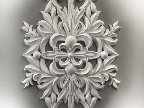 Wall decor flowers with leaves for milling CNC machines 3D print model Modelo de impresión 3D