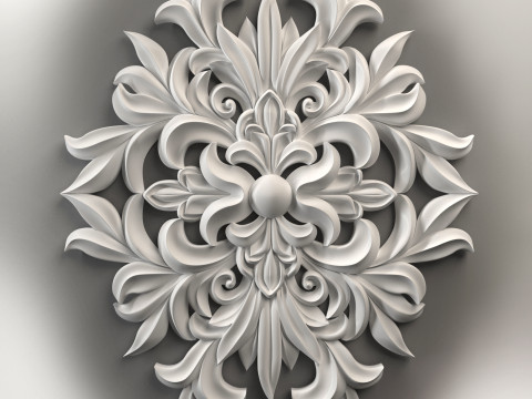 Wall decor flowers with leaves for milling CNC machines 3D print model 3D Принт Модель
