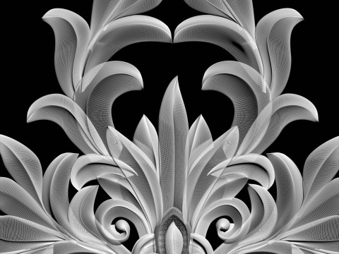 Wall decor flowers with leaves for milling CNC machines 3D print model Model do druku 3D