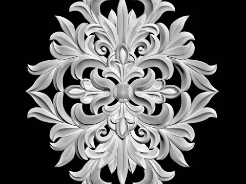 Wall decor flowers with leaves for milling CNC machines 3D print model Model do druku 3D