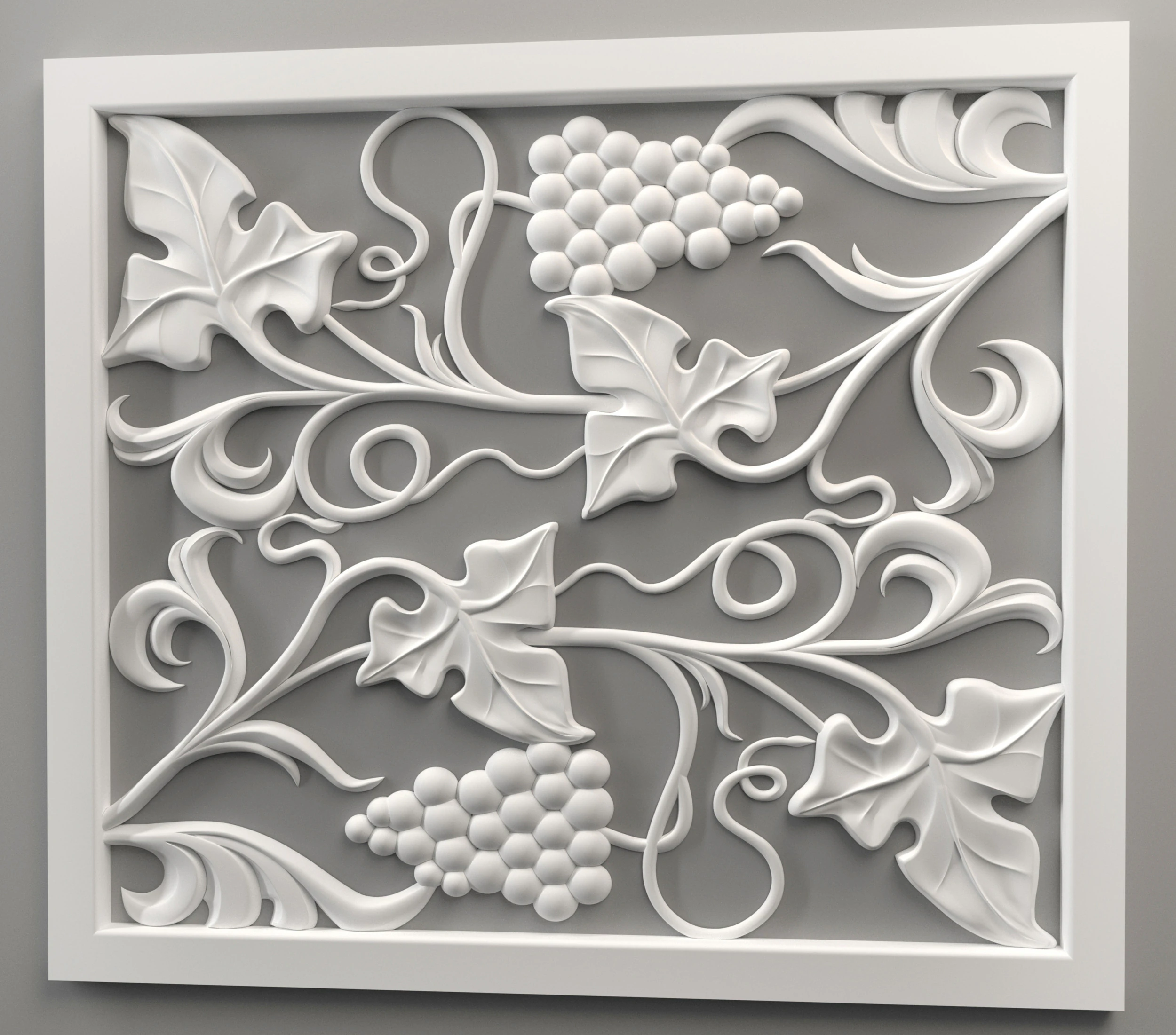 Doors with leaves and grapes for CNC router Free 3D print model 3D Print Model .c4d .max .obj .3ds .fbx .stl .blend