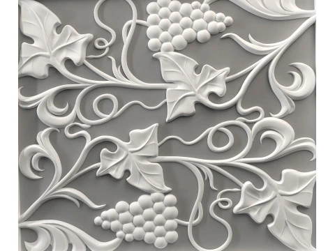 Doors with leaves and grapes for CNC router Free 3D print model 3D Print Model