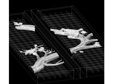 Door cherry blossoms and birds for CNC router 3D print model 3Dプリントモデル