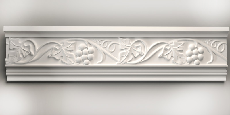 Wall molding plinth leaves grape for CNC router 3D print model 3D प्रिंट मॉडल .c4d .max .obj .3ds .fbx .stl .blend