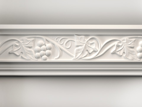Wall molding plinth leaves grape for CNC router 3D print model 3D Print Model