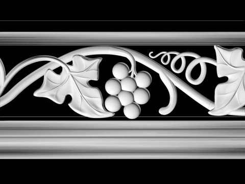 Wall molding plinth leaves grape for CNC router 3D print model 3D प्रिंट मॉडल