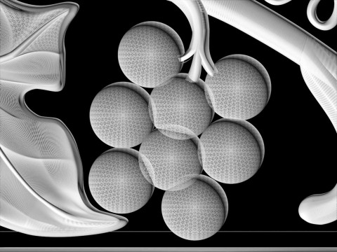 Wall molding plinth leaves grape for CNC router 3D print model 3D प्रिंट मॉडल