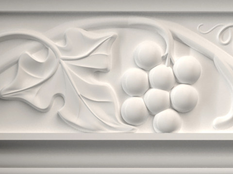 Wall molding plinth leaves grape for CNC router 3D print model 3D प्रिंट मॉडल