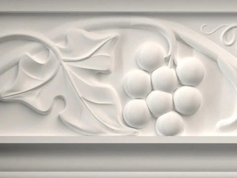 Wall molding plinth leaves grape for CNC router 3D print model 3D Print Model
