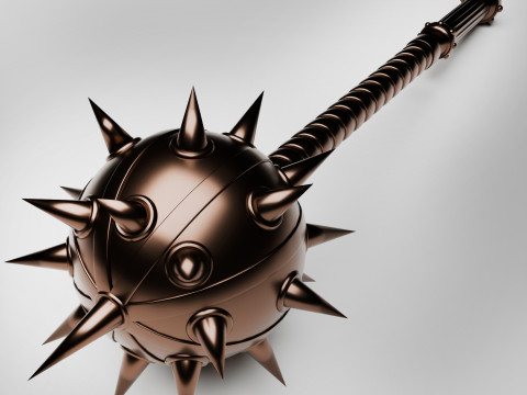 Battle mace high-poly model for 3D printing and CNC machines Model Cetak 3D
