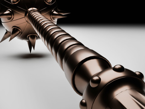 Battle mace high-poly model for 3D printing and CNC machines Model Cetak 3D