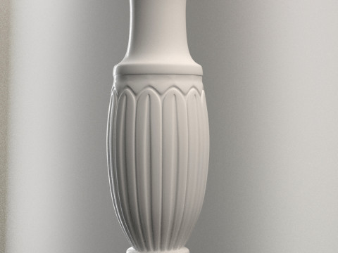 Baluster Column with leaves for cnc milling 3D print model 3D-Druckmodell