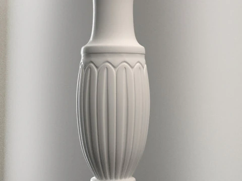 Baluster Column with leaves for cnc milling 3D print model 3D Print Model