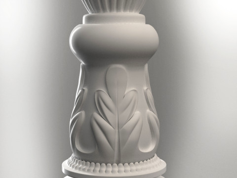 Baluster Column with leaves for cnc milling 3D print model 3D-Druckmodell