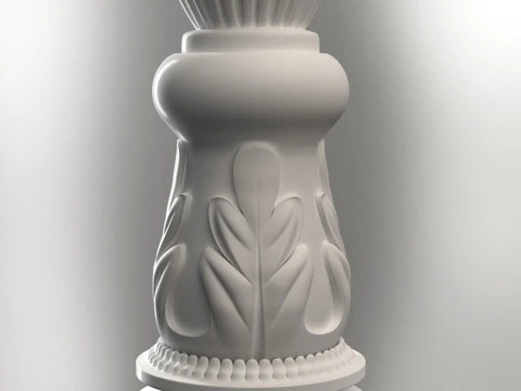 Baluster Column with leaves for cnc milling 3D print model 3D Print Model