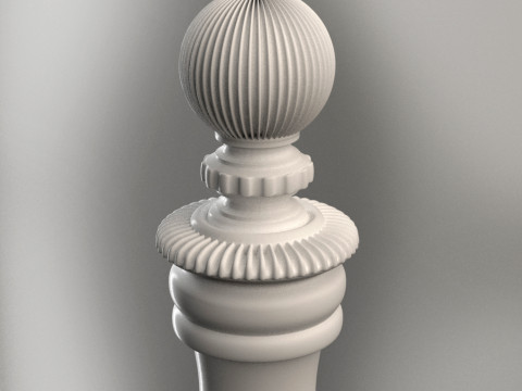 Baluster Column with leaves for cnc milling 3D print model 3D-Druckmodell