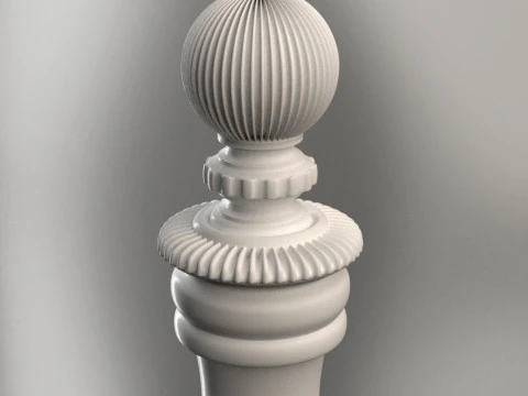 Baluster Column with leaves for cnc milling 3D print model 3D Print Model