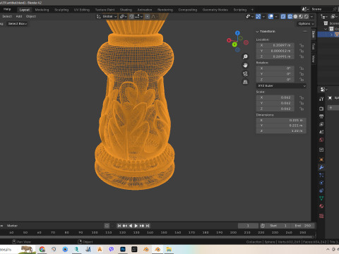 Baluster Column with leaves for cnc milling 3D print model 3D-Druckmodell