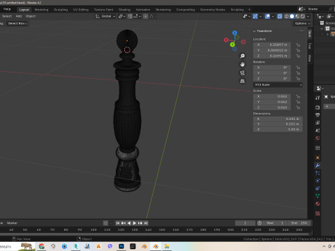 Baluster Column with leaves for cnc milling 3D print model 3D-Druckmodell