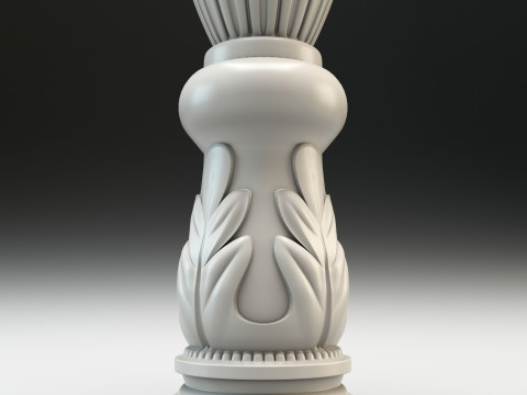 Baluster Column with leaves for cnc milling 3D print model 3D Print Model