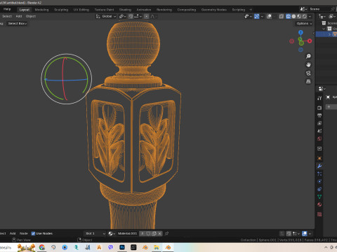 Baluster Column with leaves for cnc milling 3D print model 3D Print Model
