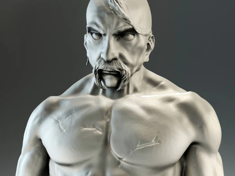 Казак с булавой и щитом с трезубцем для 3D-печати 3D Принт Модель