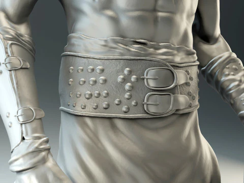 Казак с булавой и щитом с трезубцем для 3D-печати 3D Принт Модель