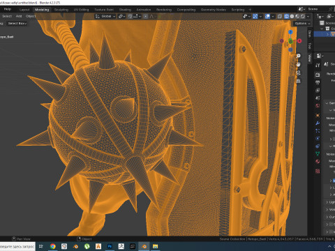 Cossack with mace and shield with trident for 3D printing Modello di stampa 3D