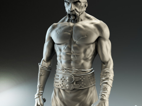 Cossack warrior with mace and shield for CNC 3D print model 3D Print Model