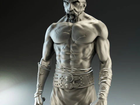 Cossack warrior with mace and shield for CNC 3D print model 3D Print Model