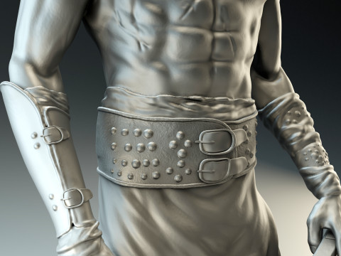 Cossack warrior with mace and shield for CNC 3D print model 3D Print Model
