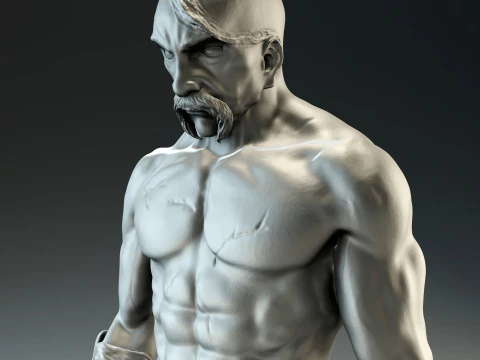 Cossack warrior with mace and shield for CNC 3D print model 3D Print Model