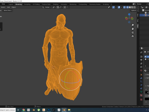 Cossack warrior with mace and shield for CNC 3D print model 3D Print Model