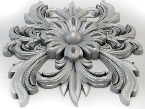 3D stl model of a flower for CNC router 3D print model 3D Принт Модель