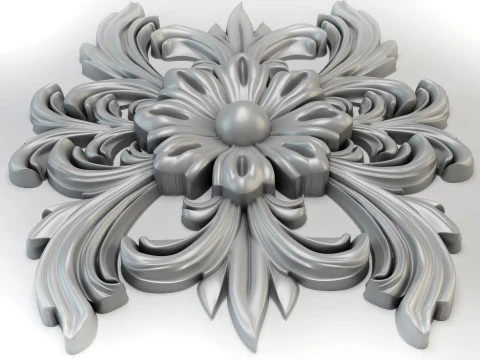 3D stl model of a flower for CNC router 3D print model 3D Print Model