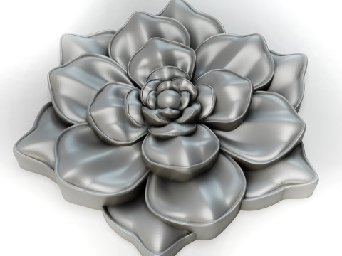 3D stl model of a flower for CNC router 3D print model 3D Print Model