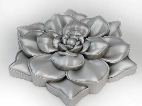 3D stl model of a flower for CNC router 3D print model Modelo de impresión 3D