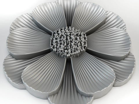3D stl model of a flower for CNC router 3D print model 3D Print Model