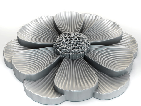 3D stl model of a flower for CNC router 3D print model 3D Print Model