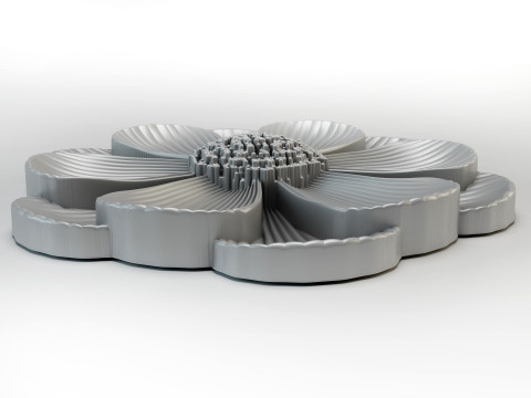 3D stl model of a flower for CNC router 3D print model 3D Print Model