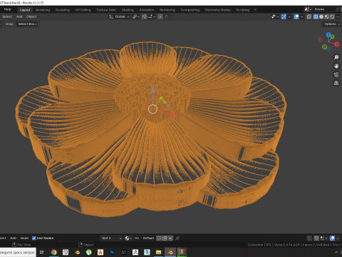 3D stl model of a flower for CNC router 3D print model 3D Print Model