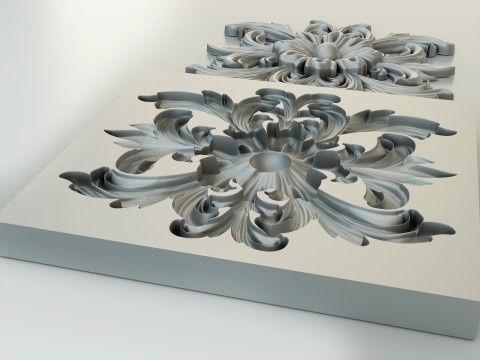 Flower with leaves - silicone or plaster mold for 3D printer Modello di stampa 3D