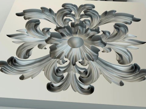 Flower with leaves - silicone or plaster mold for 3D printer 3D Print Model