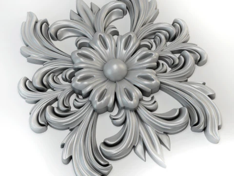 Flower with leaves - silicone or plaster mold for 3D printer 3D Print Model