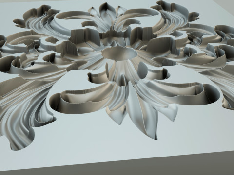 Flower with leaves - silicone or plaster mold for 3D printer Modello di stampa 3D